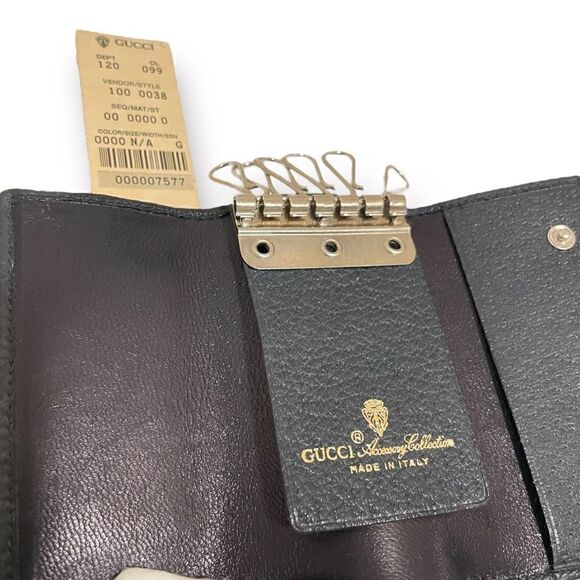 Vintage GUCCI Navy Blue Series 6-Keyring Mini-Wallet Holder with ORIGINAL TAG 😍 - Picture 8 of 11